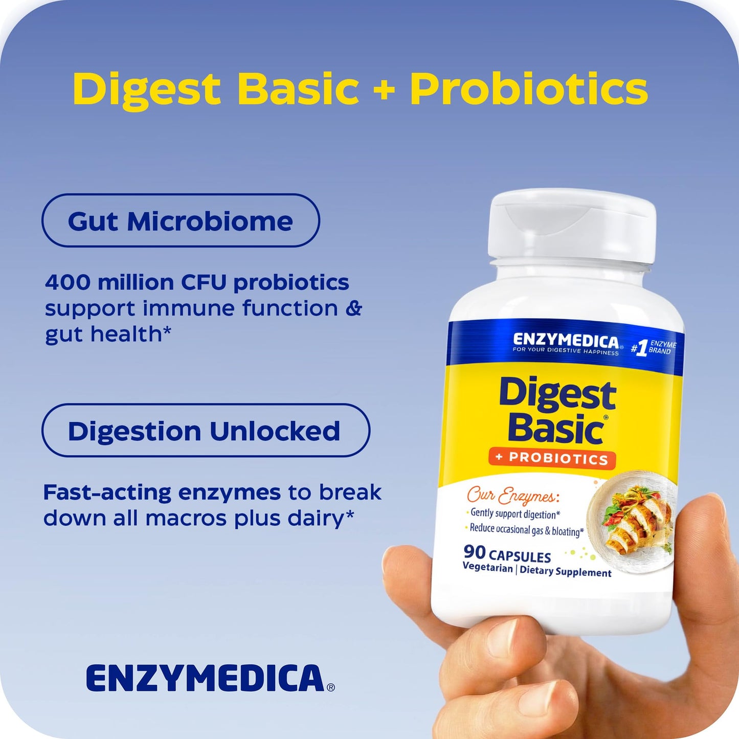 ENZYMEDICA Digest Basic + Probiotics Capsules, 90 Count