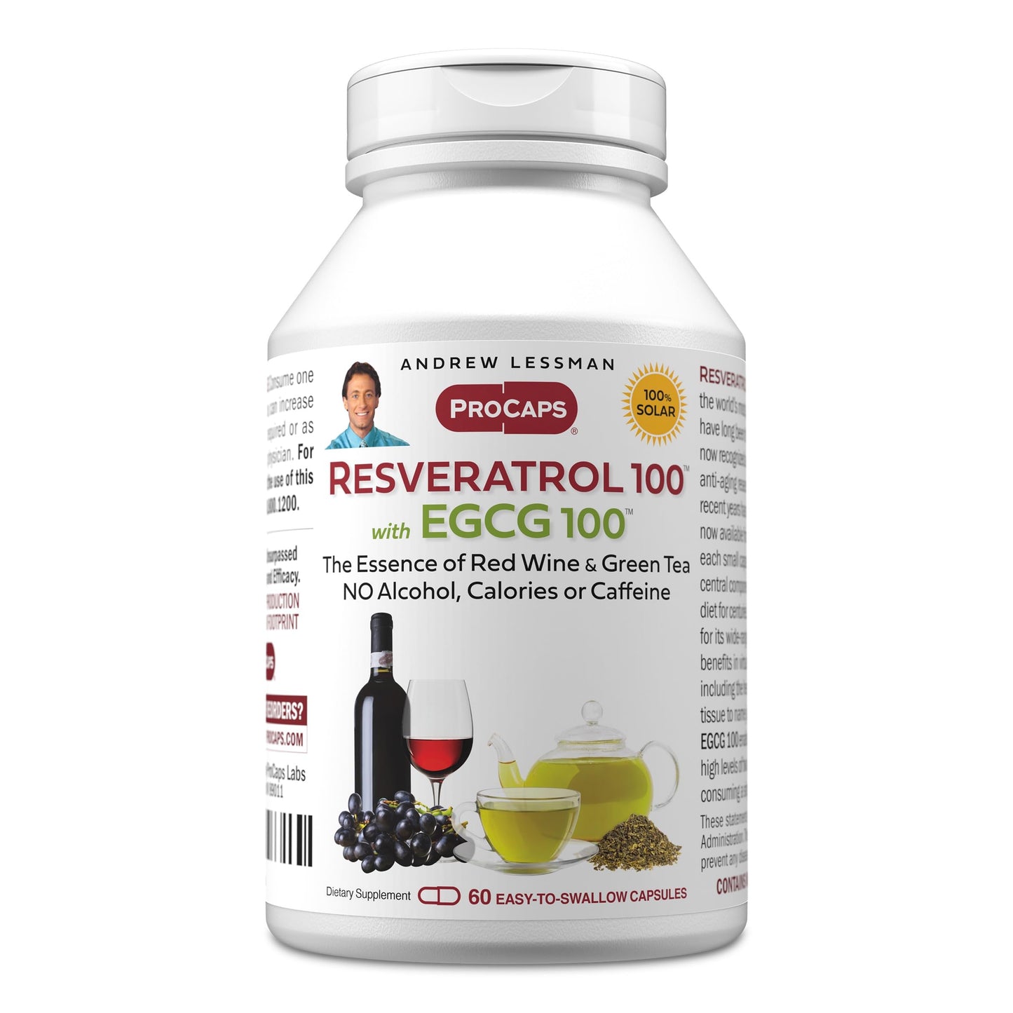ANDREW LESSMAN Resveratrol-100 EGCG 100mg, 60 Capsules