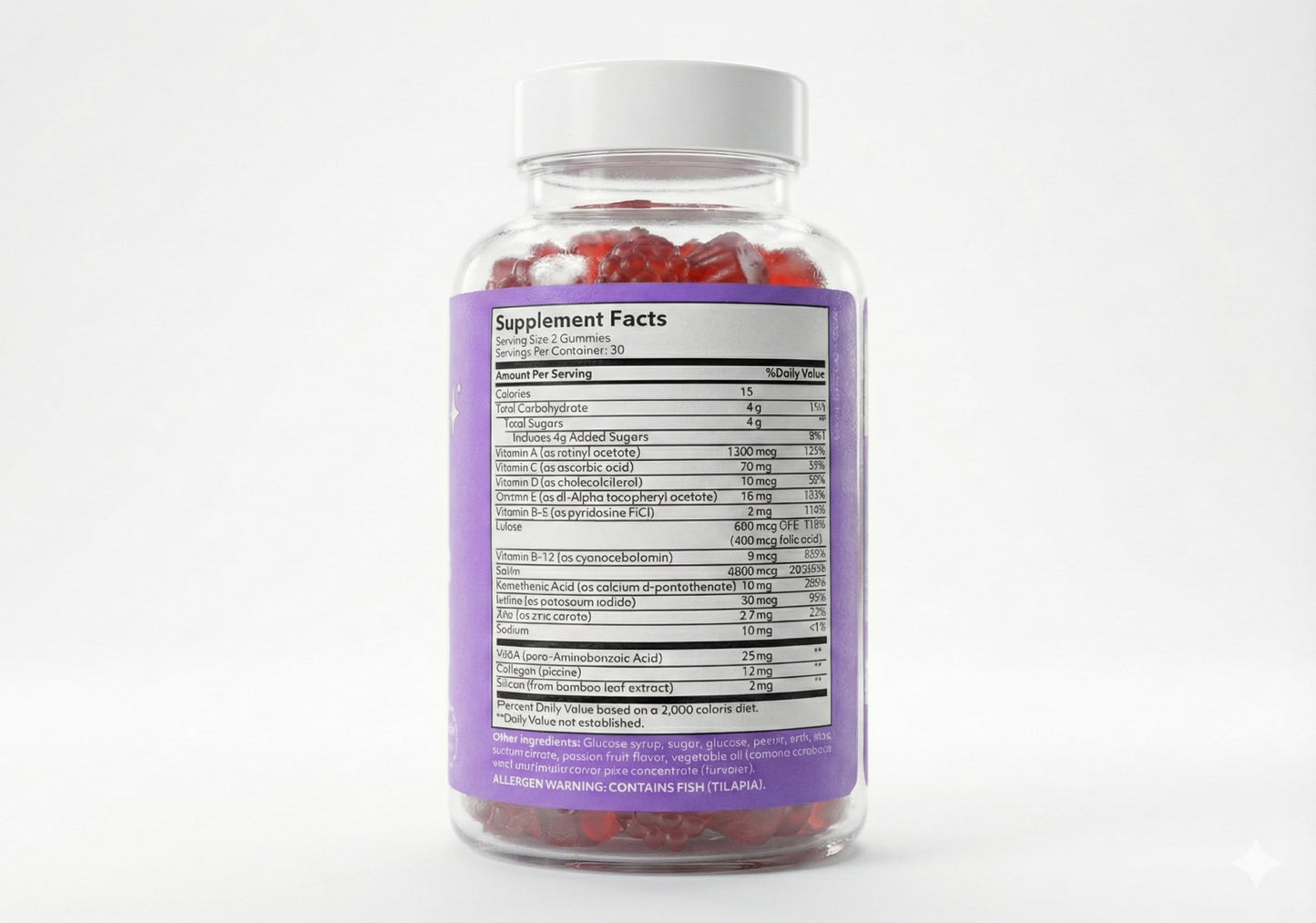 Hunny Bunny Hair Skin and Nails Biotin Gummies with Folic Acid, B12, Collagen, Zinc, Gelatin-Free, Non-GMO, Made in USA, 60 Gummies