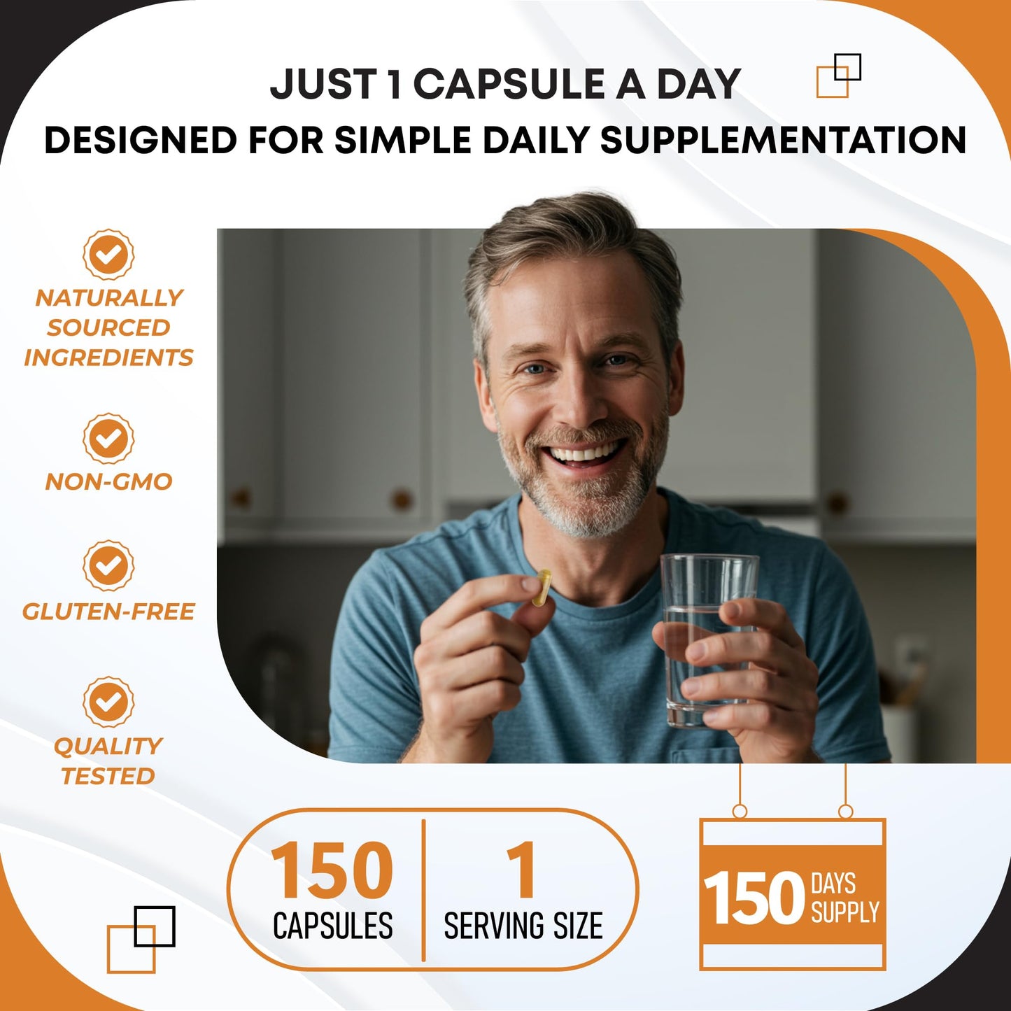 GUDOMET Turmeric Moringa Ginger Boswellia Quercetin Cinnamon Saffron Tart Cherry Odorless Garlic Nettle 150 Capsules