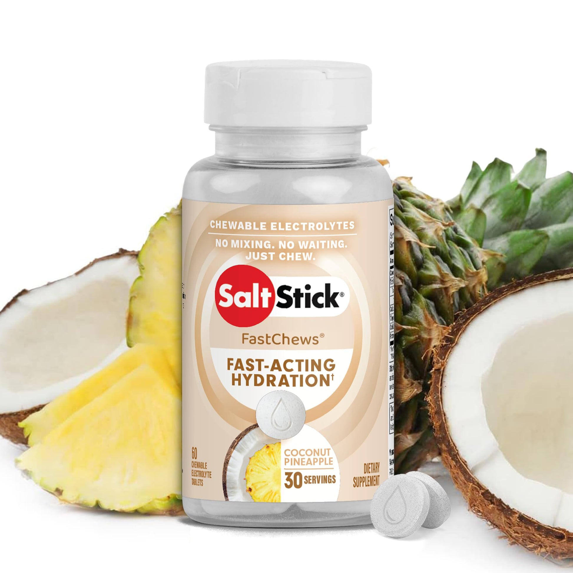 SaltStick Electrolyte FastChews Chewable Tablets, 60 Count