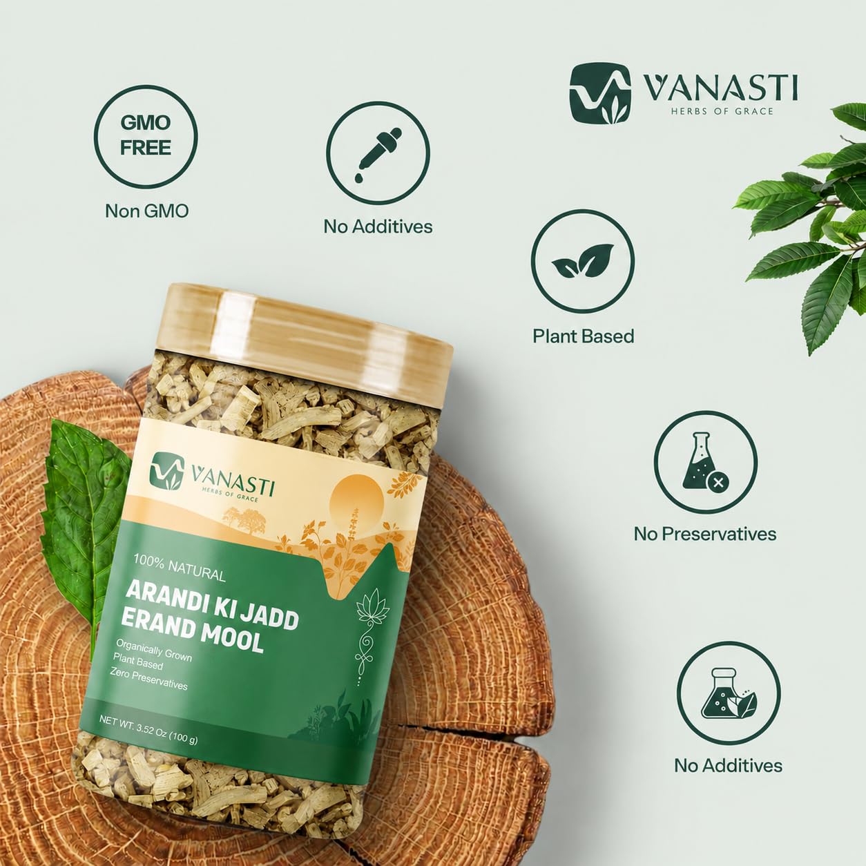 VANASTI Arandmool Powder 3.52 Ounce
