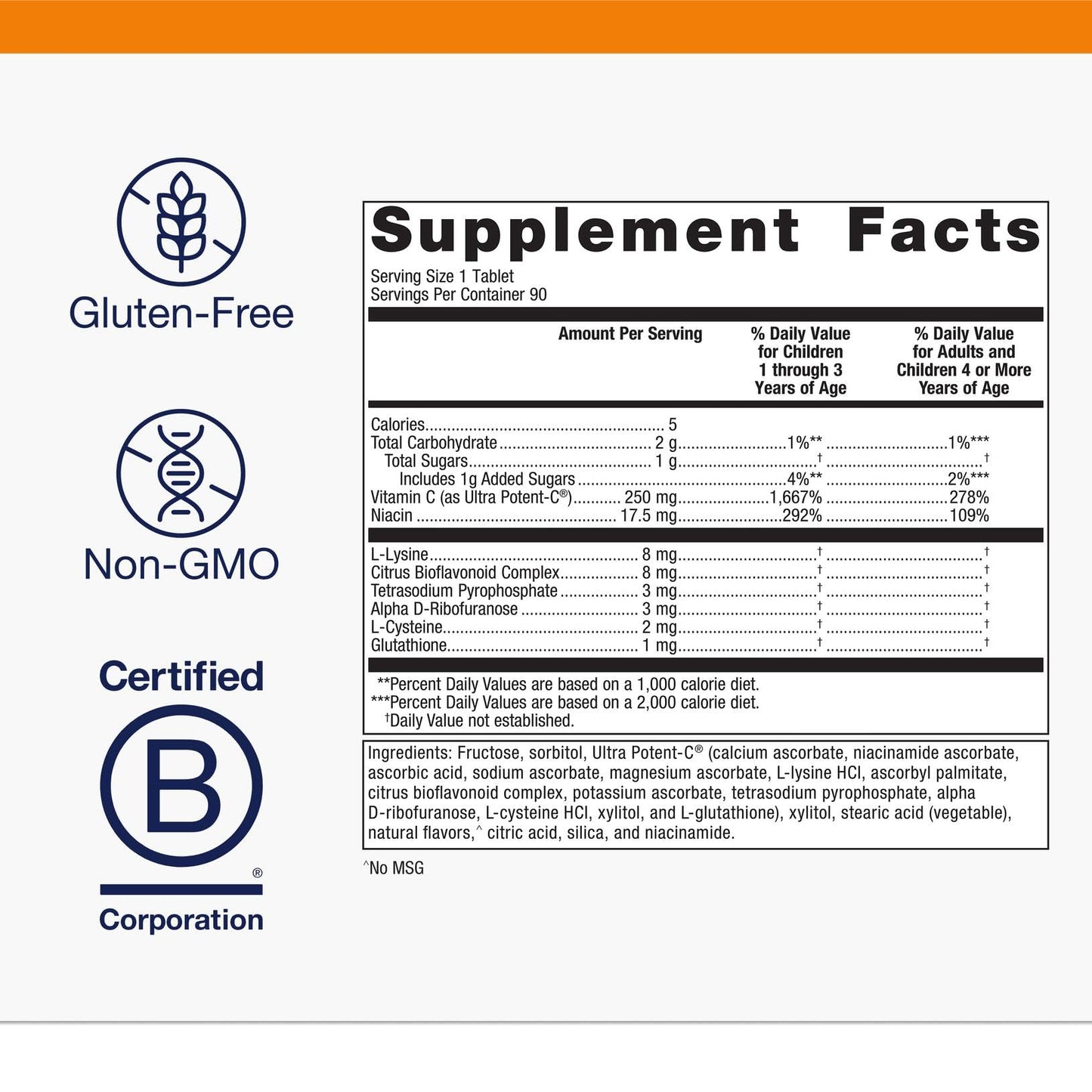 Metagenics Ultra Potent-C Tablet 90 Count