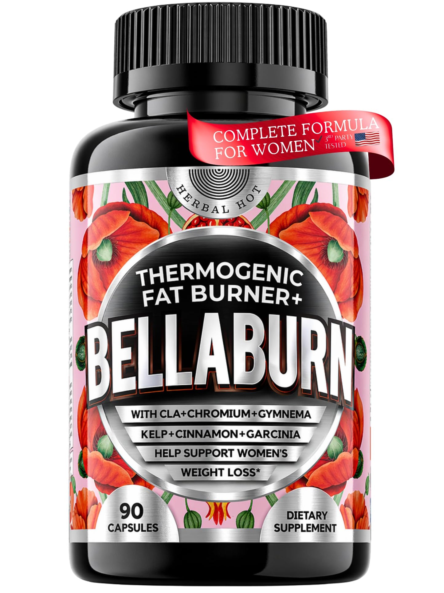 HERBAL HOT Thermogenic Fat Burner for Women, 90 Capsules