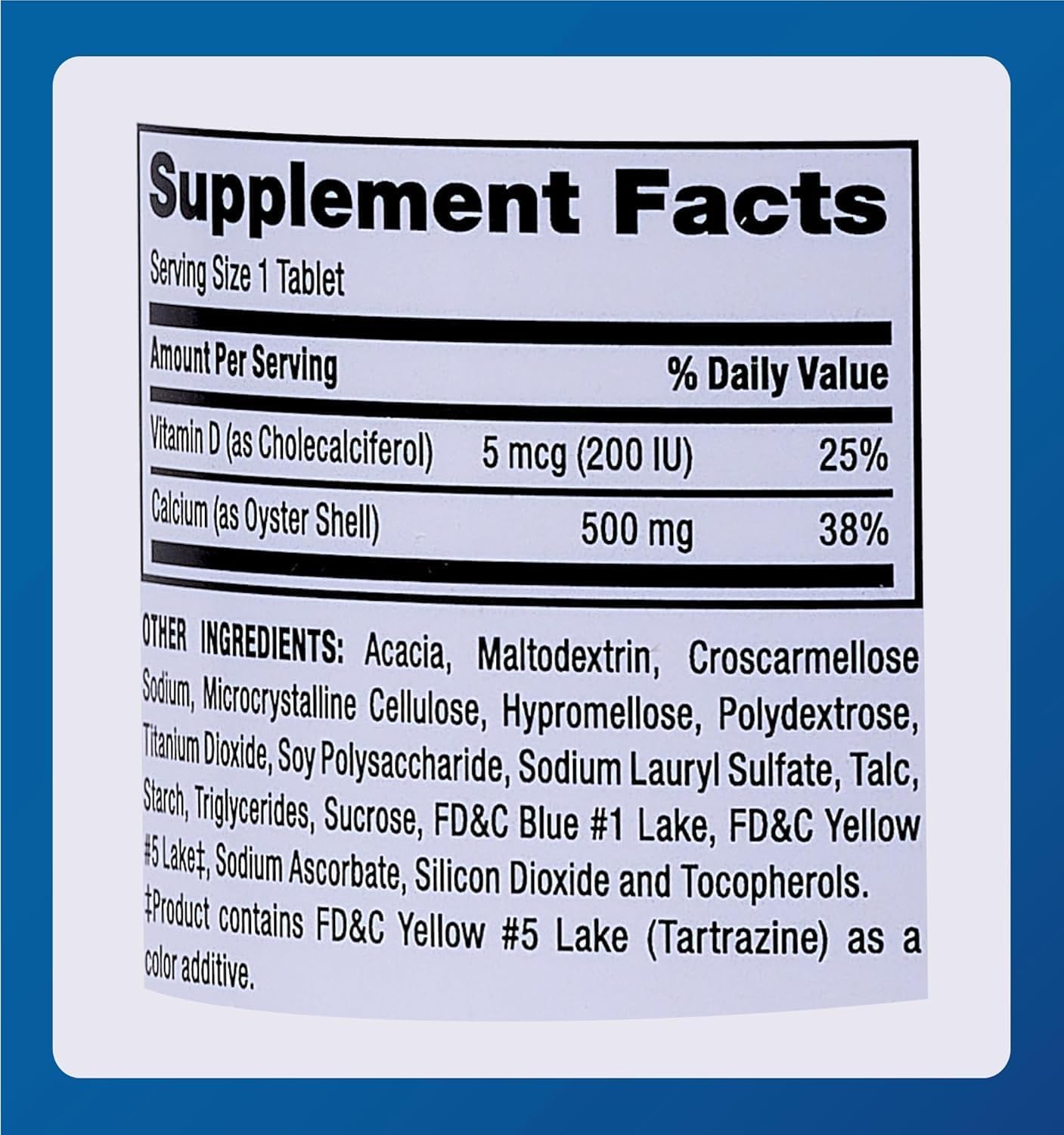 AmeriCan Goods Major Oyster Shell 500mg Calcium Tablets Vitamin D3 Bone & Muscle Support, 300 Tablets