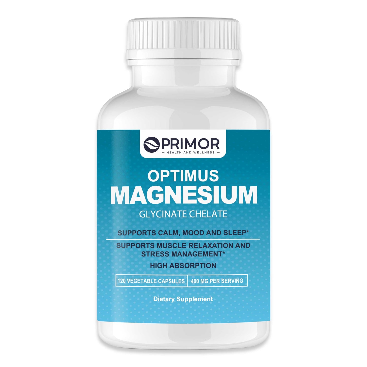 OPTIMUS WEIGHT Magnesium Glycinate (Chelate) Vegetable Capsules, 120 Capsules