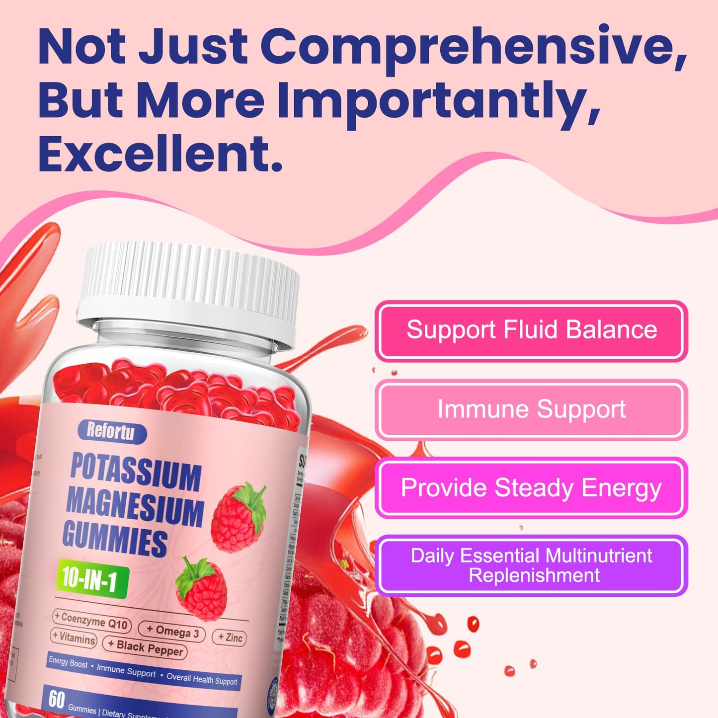 Refortu Potassium Magnesium Gummies 60 Count