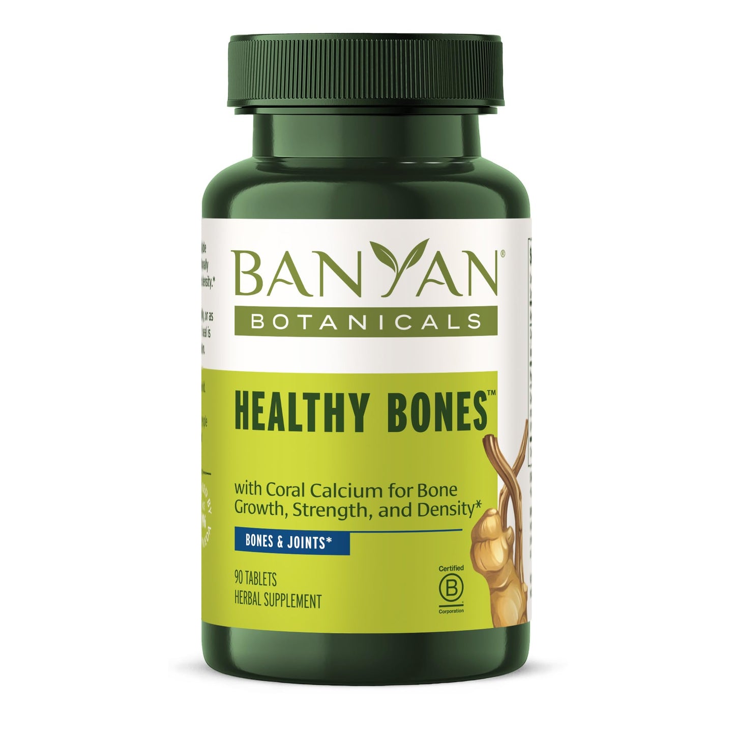 Banyan Botanicals Organic Healthy Bones – Ethical Coral Calcium & Bone Density Supplement – with Ashwagandha & Arjuna for Skeletal Strength & Joint Support, Non-GMO, 90 Tablets