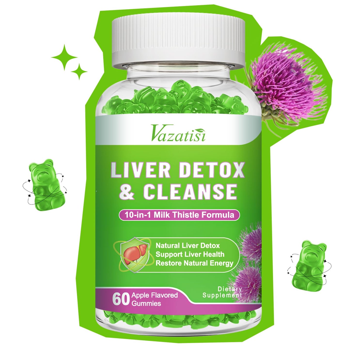Vazatisi Milk Thistle Gummies 60 Count