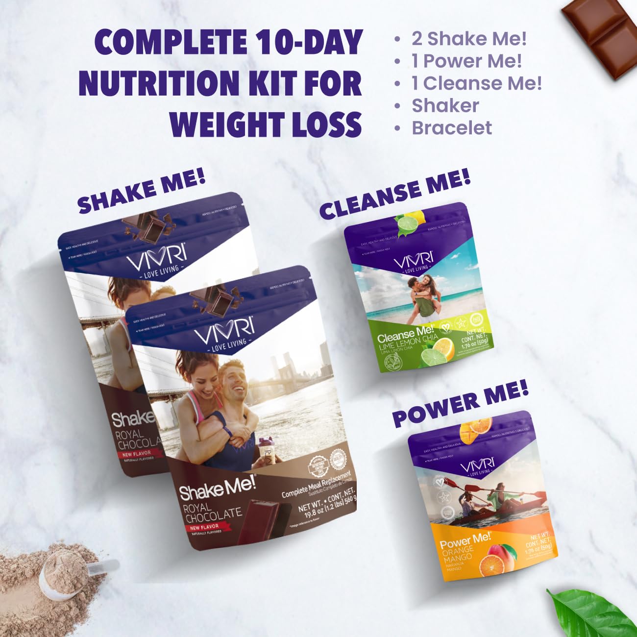 VIVRI 10-Day Challenge Chocolate Complete Nutrition System Powder 67 Ounce