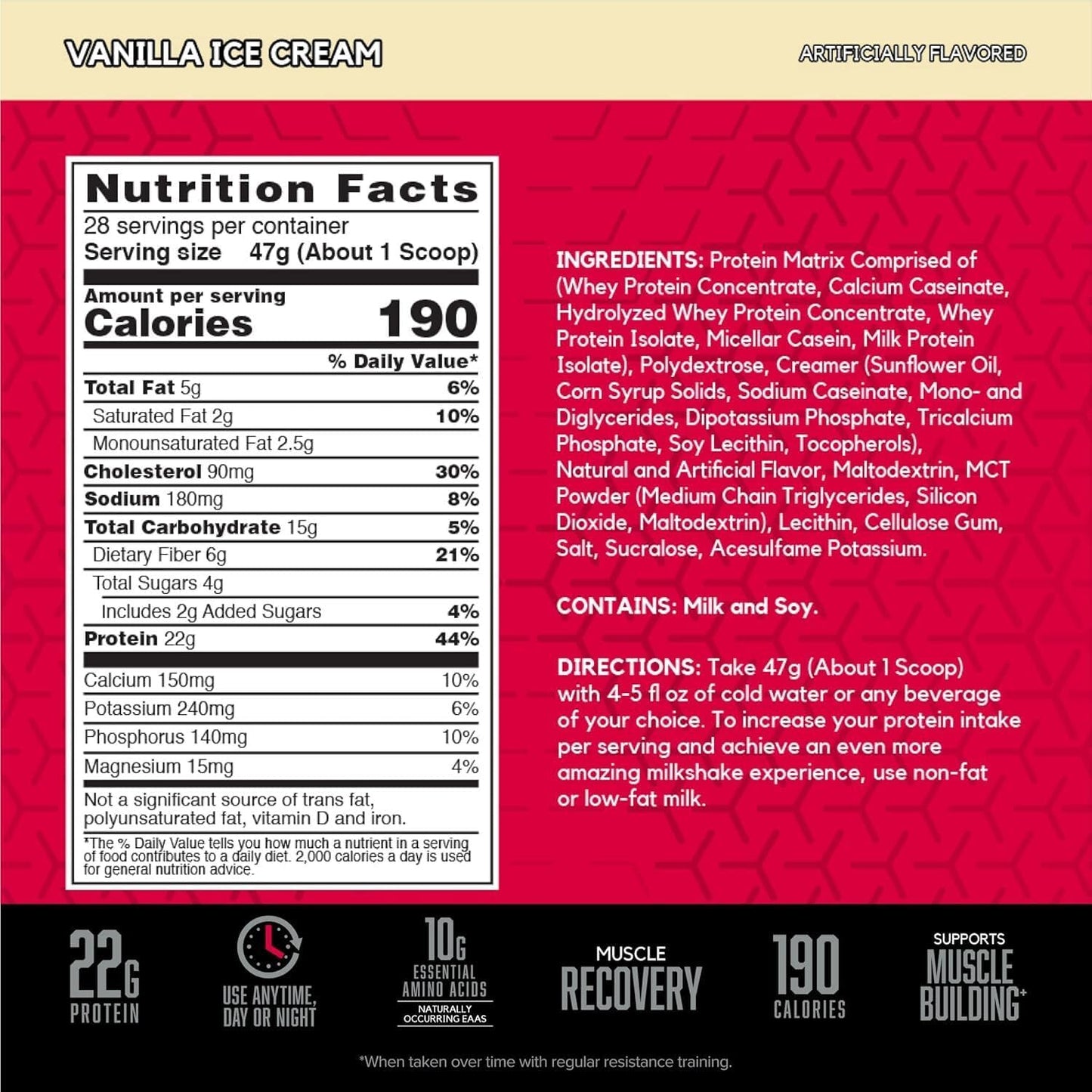 BSN SYNTHA-6 Protein - Vanilla Ice Cream Protein Powder, 2.91 lb