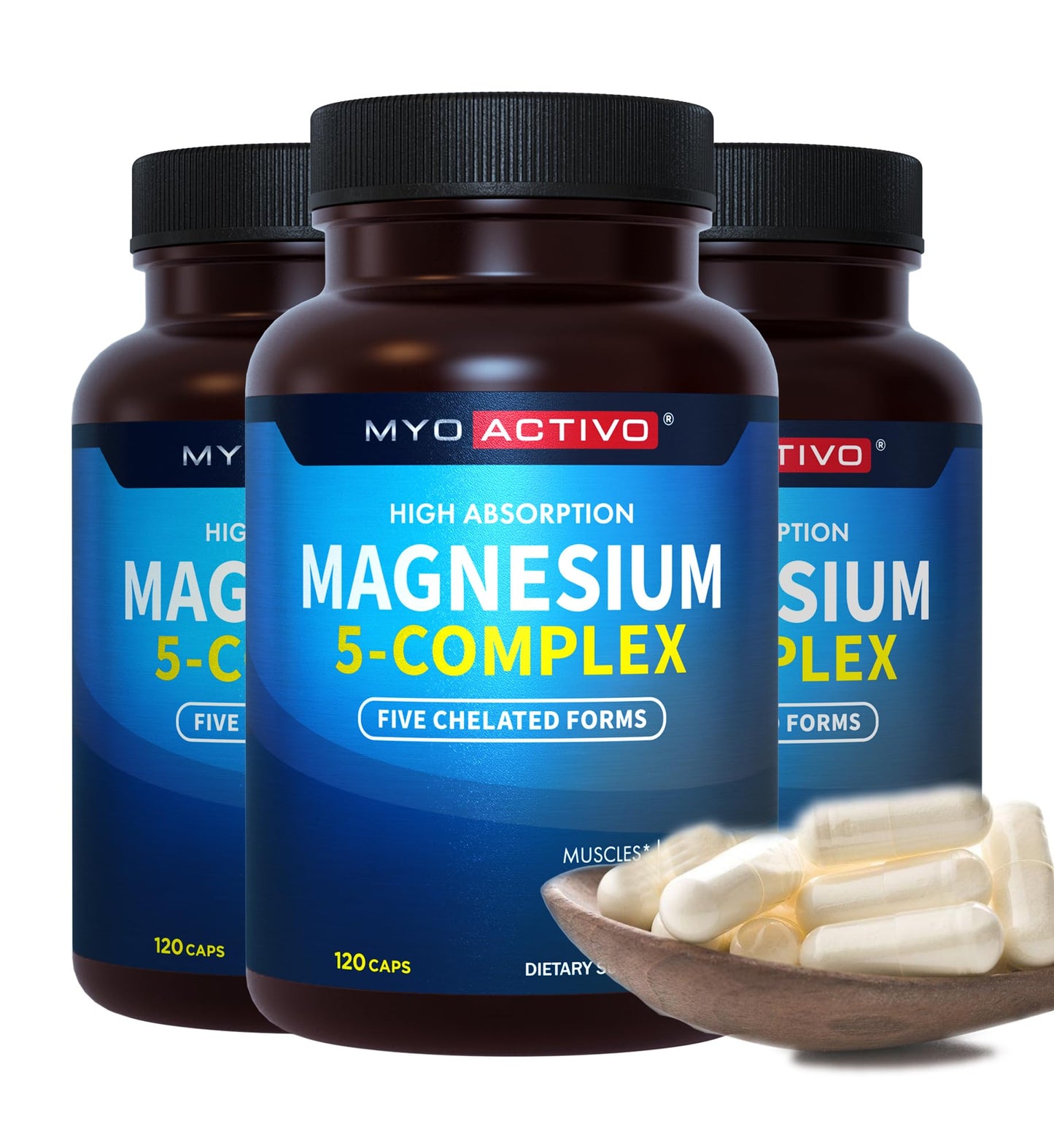 MyoActivo Magnesium 5 Complex Capsules, 360 Count