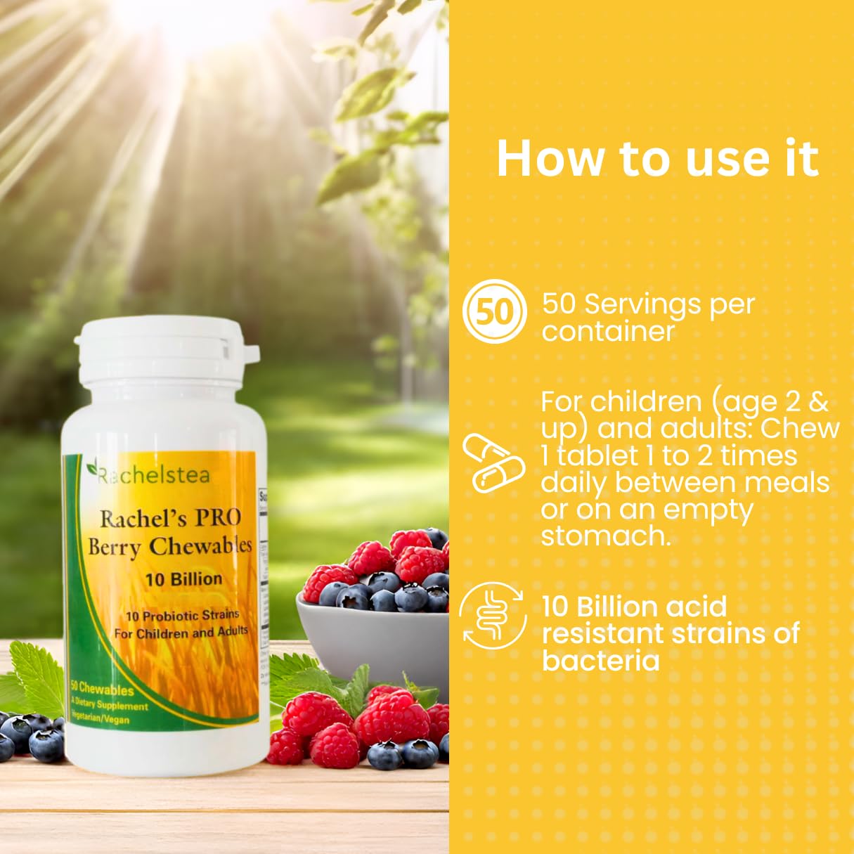 Rachelstea Rachel’s Pro Berry Chewables Chewable 50 Count