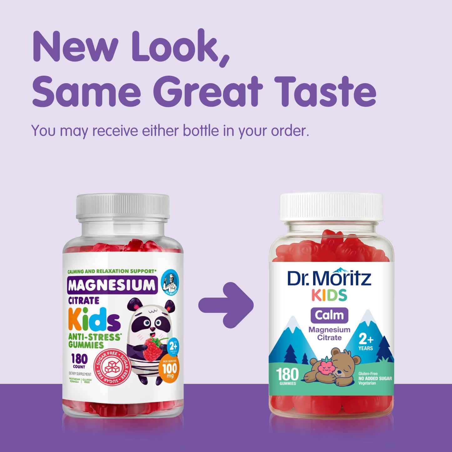 DR. MORITZ Calm Kids Magnesium Gummies, No Sugar Magnesium Kids Supplement, 180 Count