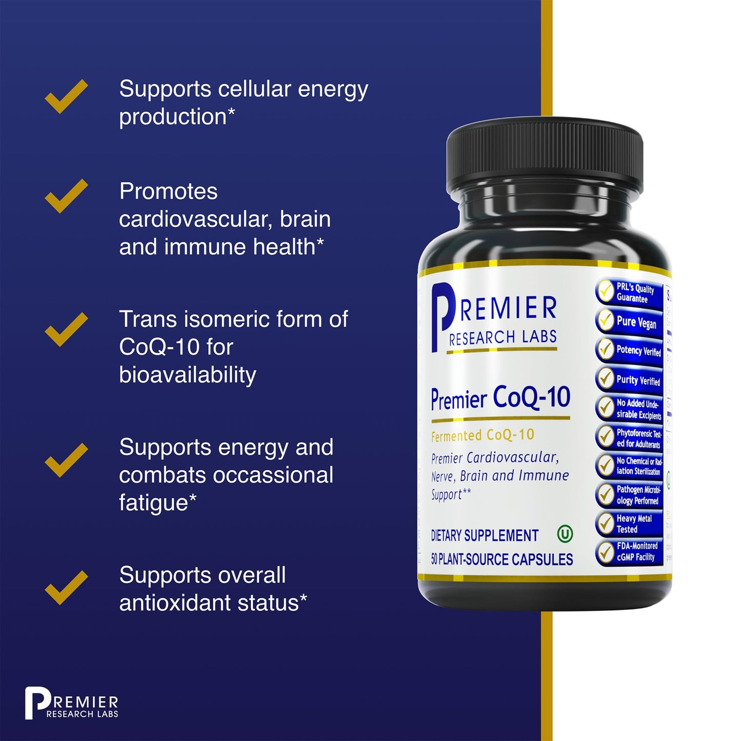 Quantum Nutrition CoQ-10 Qultured Ubiquinol Coenzyme Q10 with Red Algae Capsules, 50 Count