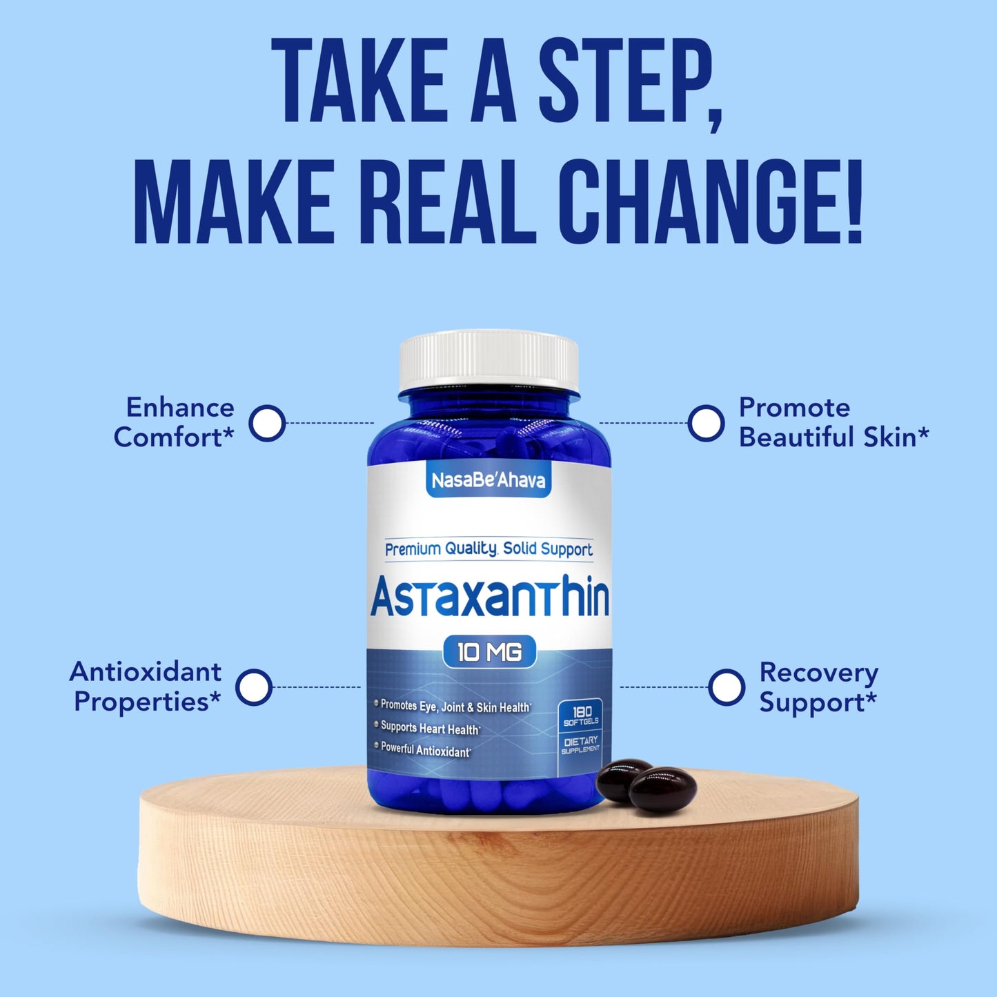 NasaBeahava Astaxanthin Supplement Capsule 180 Count