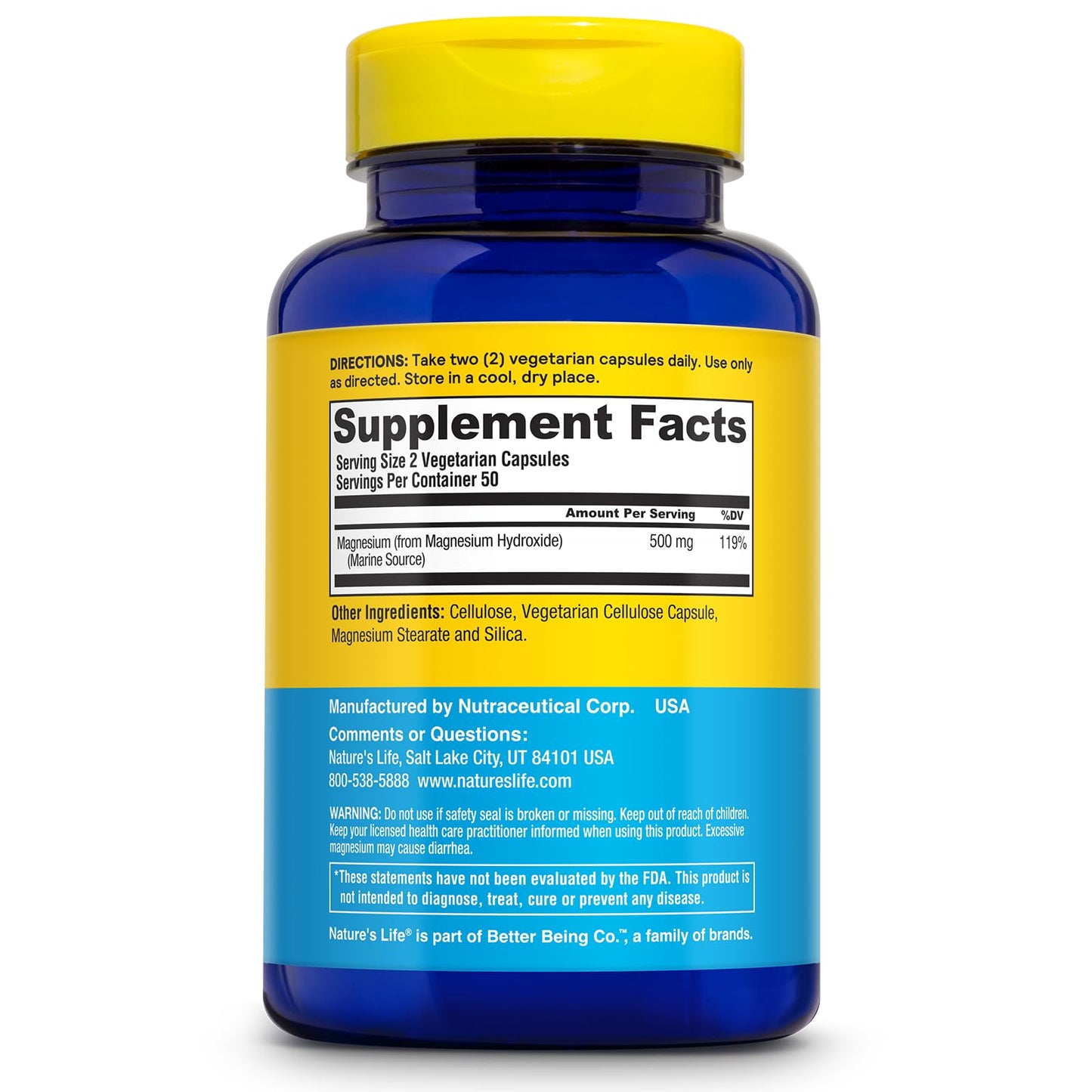Nature's Life Marine Magnesium 500mg Capsule 100