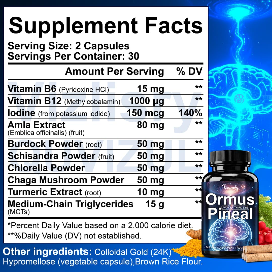 Feviarly Ormus Pineal Brain, 60 Capsules