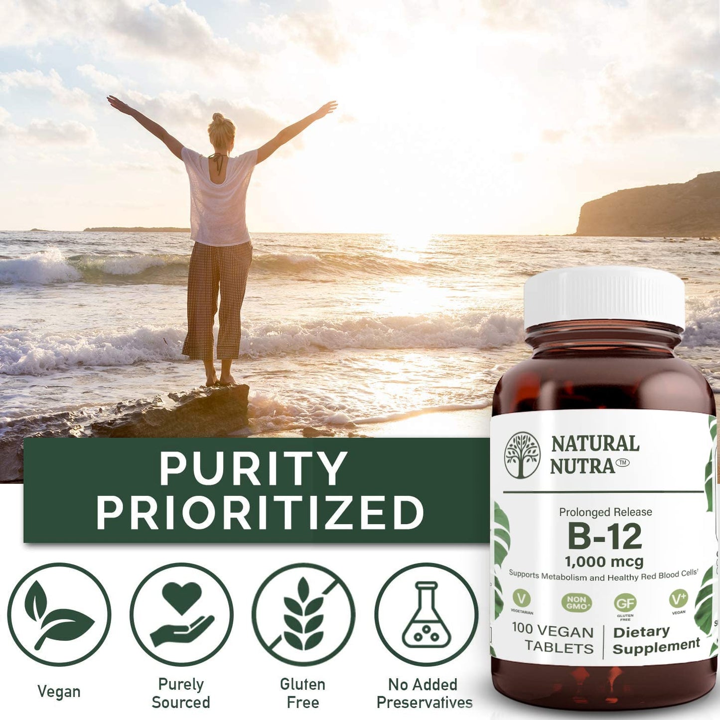 Natural Nutra Vegan Methyl B12 1000mcg Lozenges, 100 Count