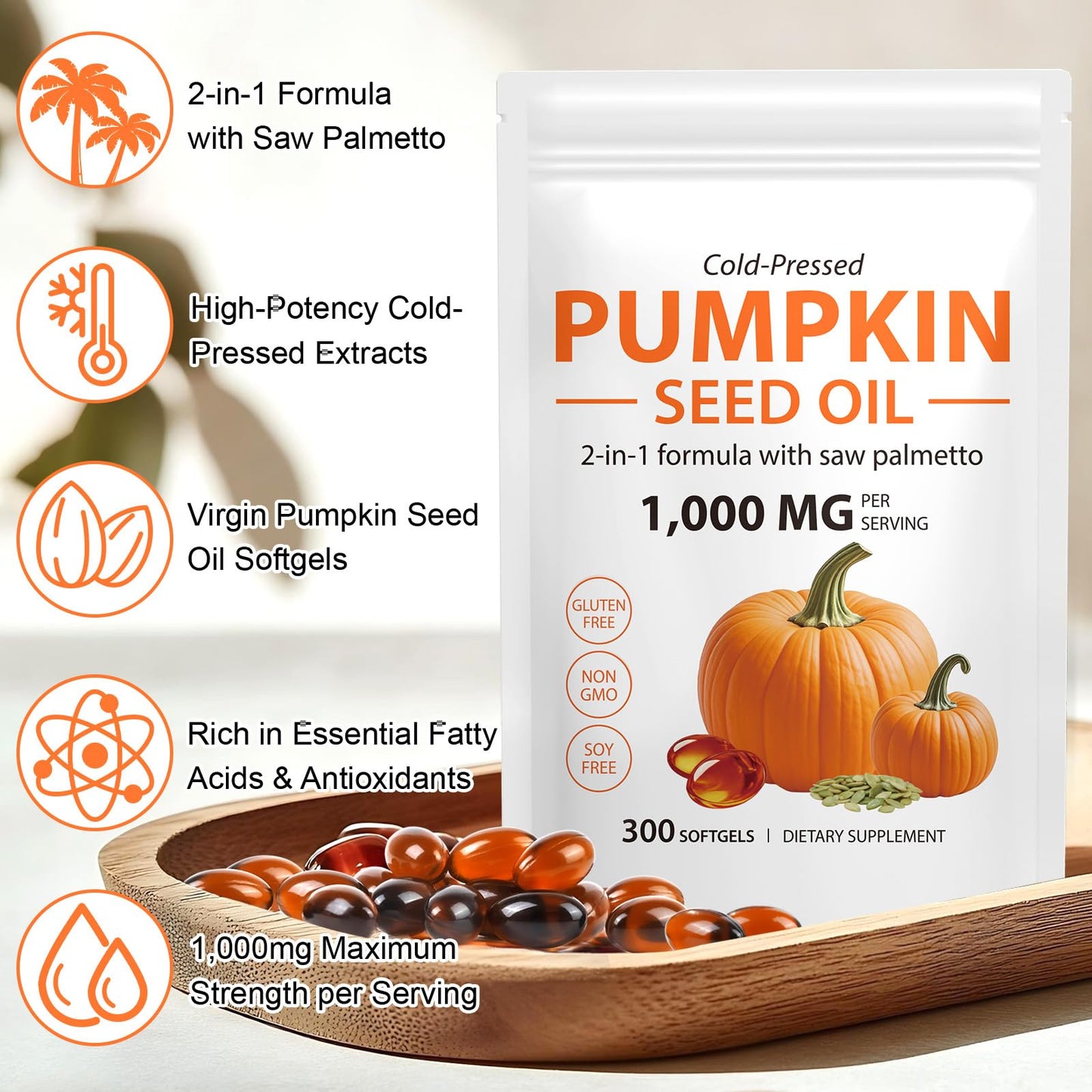 bnHUlMXw Pumpkin Seed Oil Capsules 300 Capsules