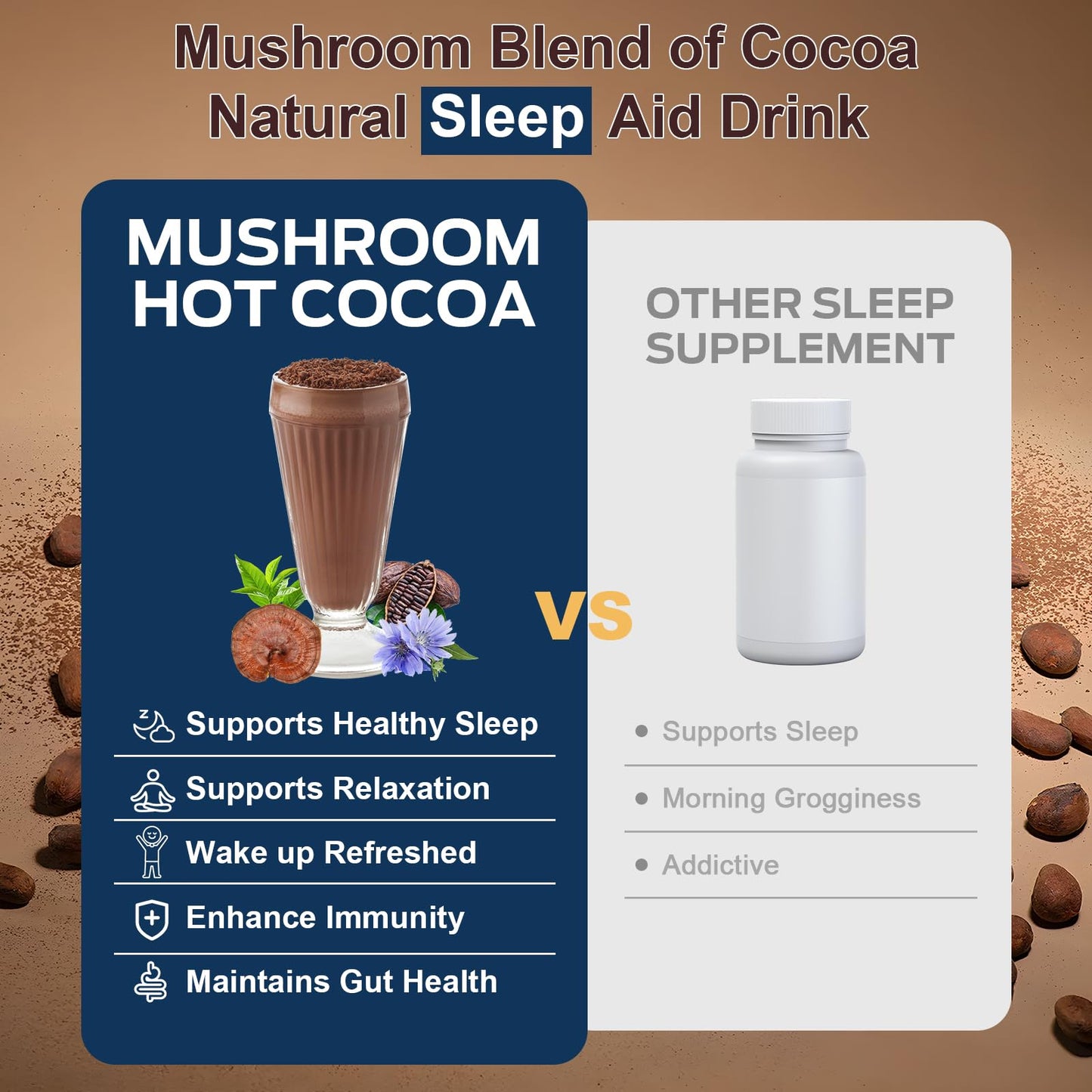 Bunkell Mushroom Hot Cocoa Powder, 9.7 oz