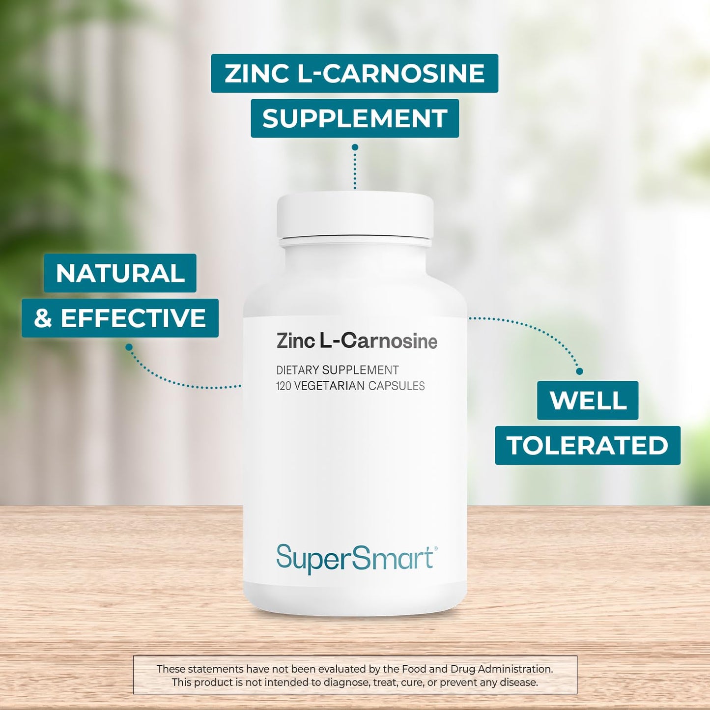Supersmart Zinc L-Carnosine 75mg per Day Capsule, 120 Capsules