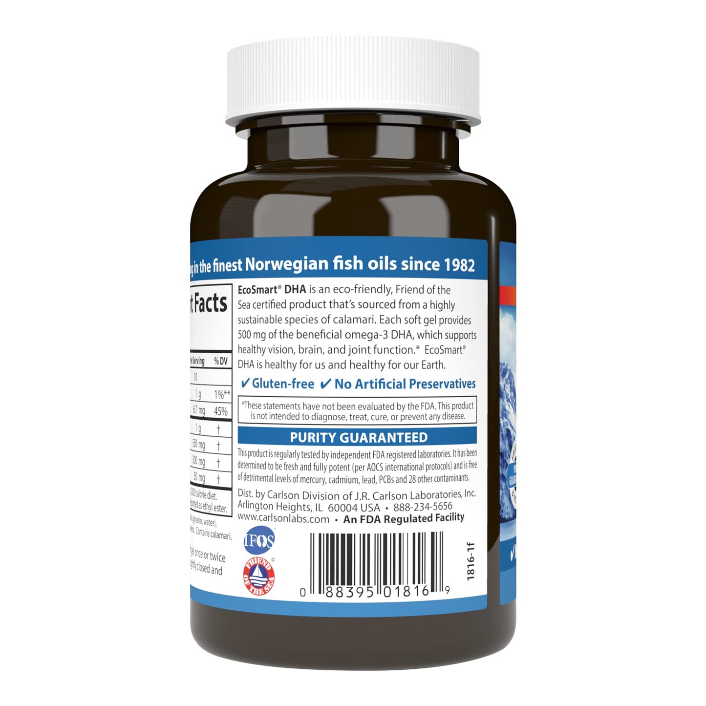 Carlson EcoSmart DHA 500 Softgels 60