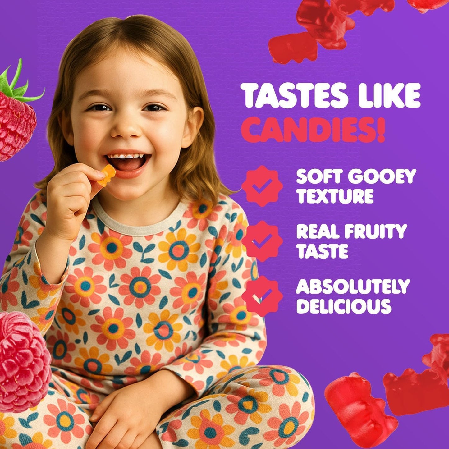 DR. MORITZ Sugar-Free Calm Magnesium Gummies - Magnesium Citrate - Raspberry Flavor - Non-GMO - 120 Gummies