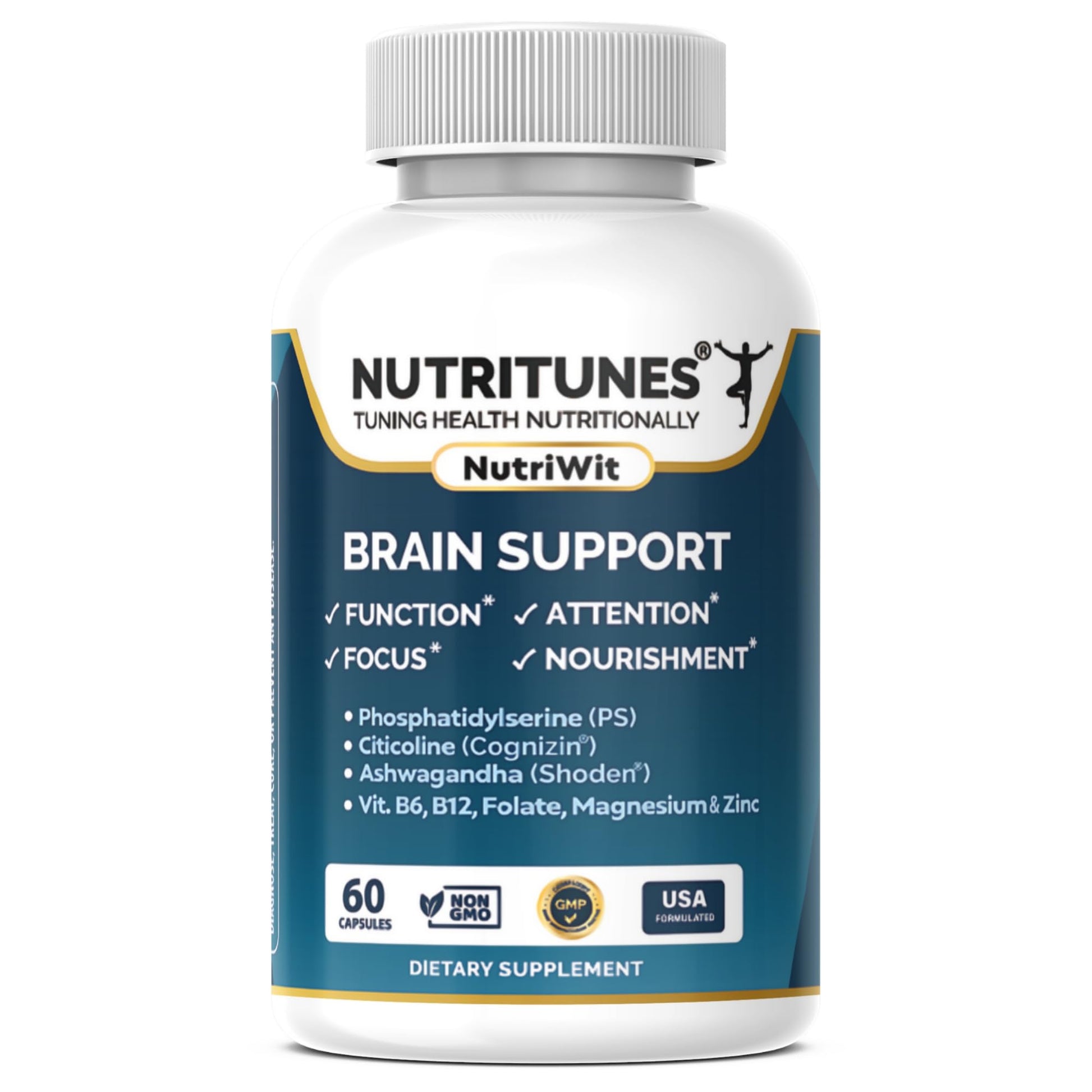 Nutritunes Brain Health Supplement 60 Capsules