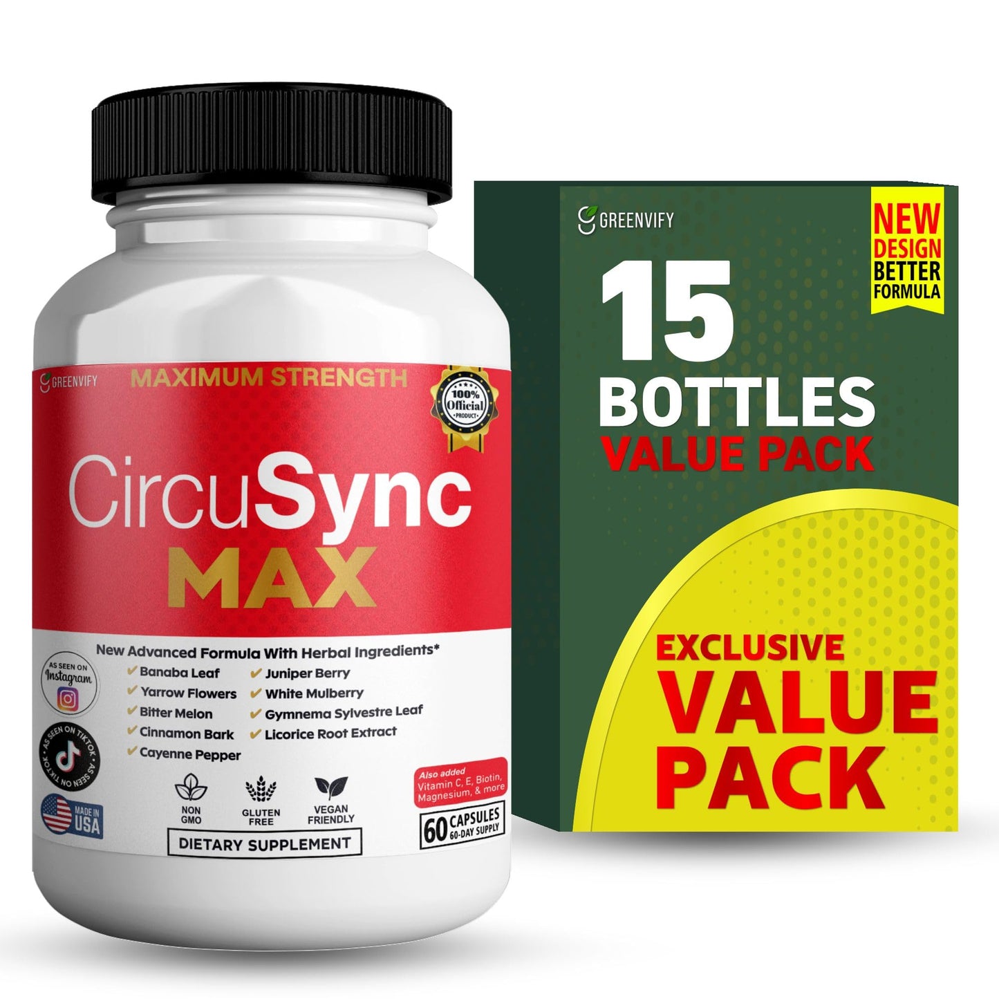 GREENVIFY CircuSync Max Dietary Supplement, Maximum Strength, 60 Capsules