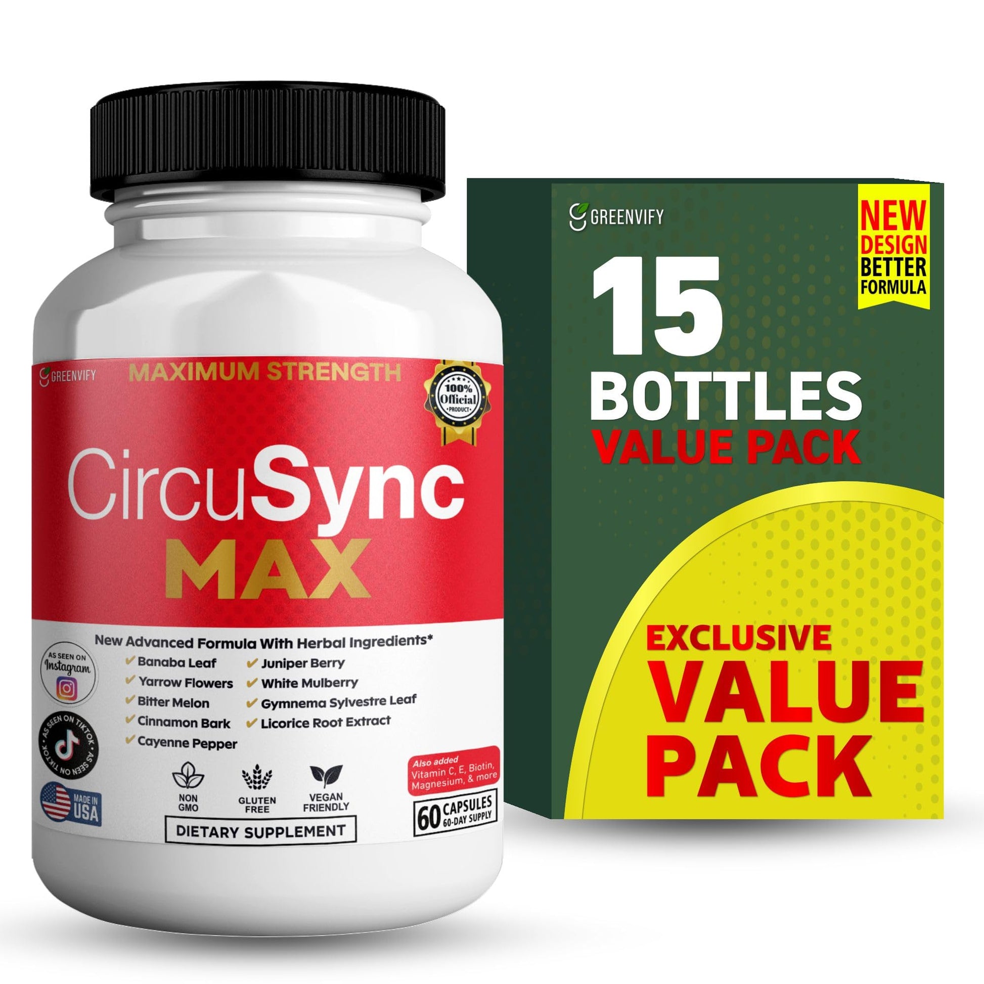 GREENVIFY CircuSync Max Dietary Supplement, Maximum Strength, 60 Capsules