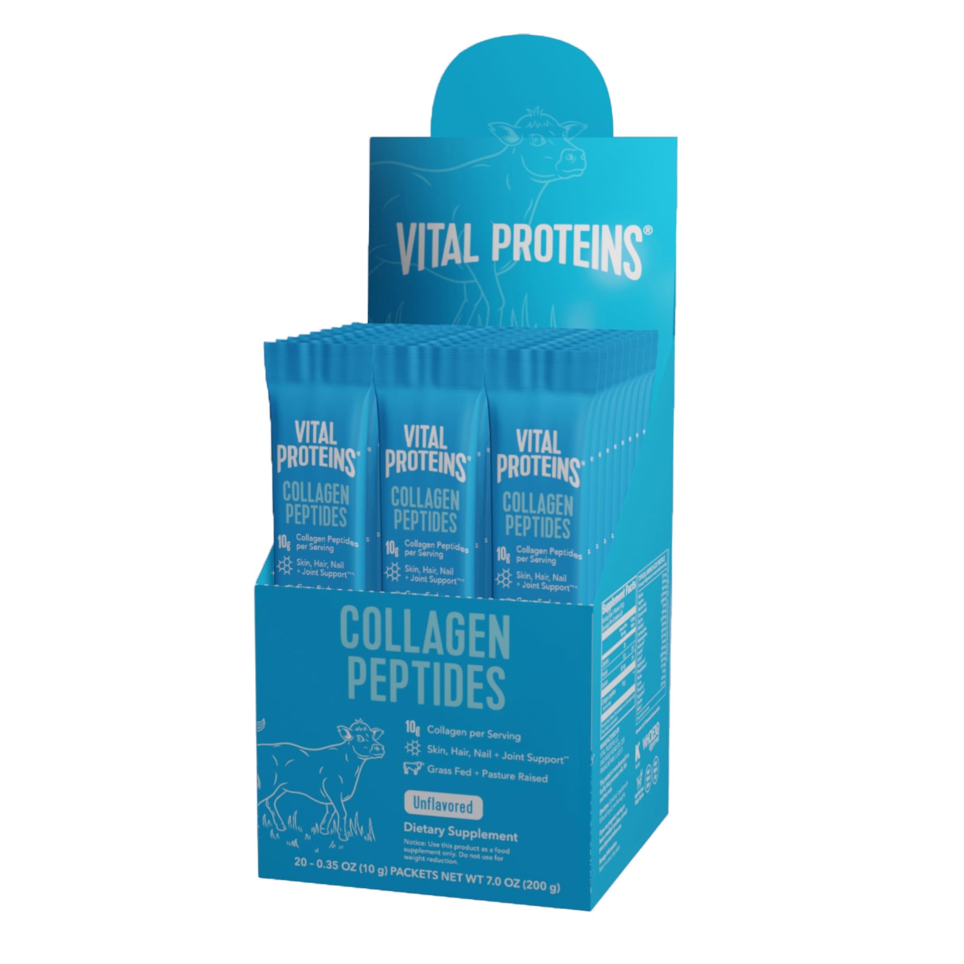Vital Proteins Collagen Peptides Powder Supplement, Hydrolyzed Collagen Peptides Travel Pack, 20 Packets