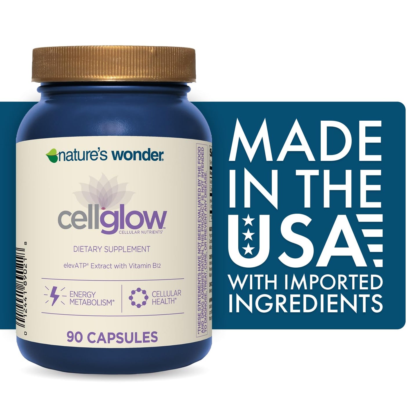 Nature's Wonder cellglow™ Dietary Supplement with elevATP, 90 Capsules