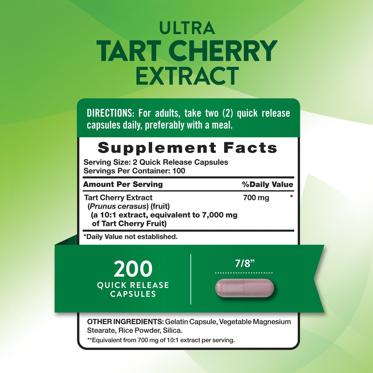 Nature's Truth Tart Cherry Extract Capsules 200 Count