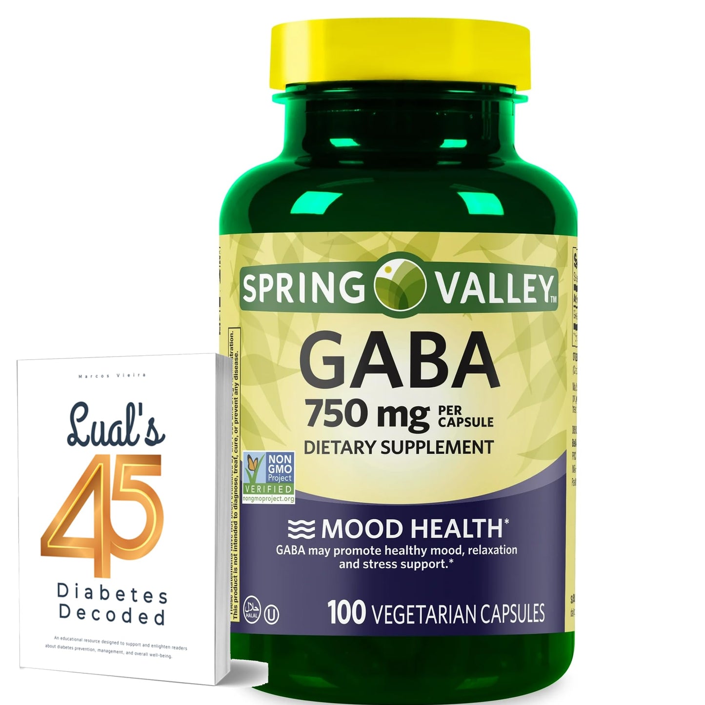 LUAL GABA 750mg Amino Acid Supplement Capsule 100 Count