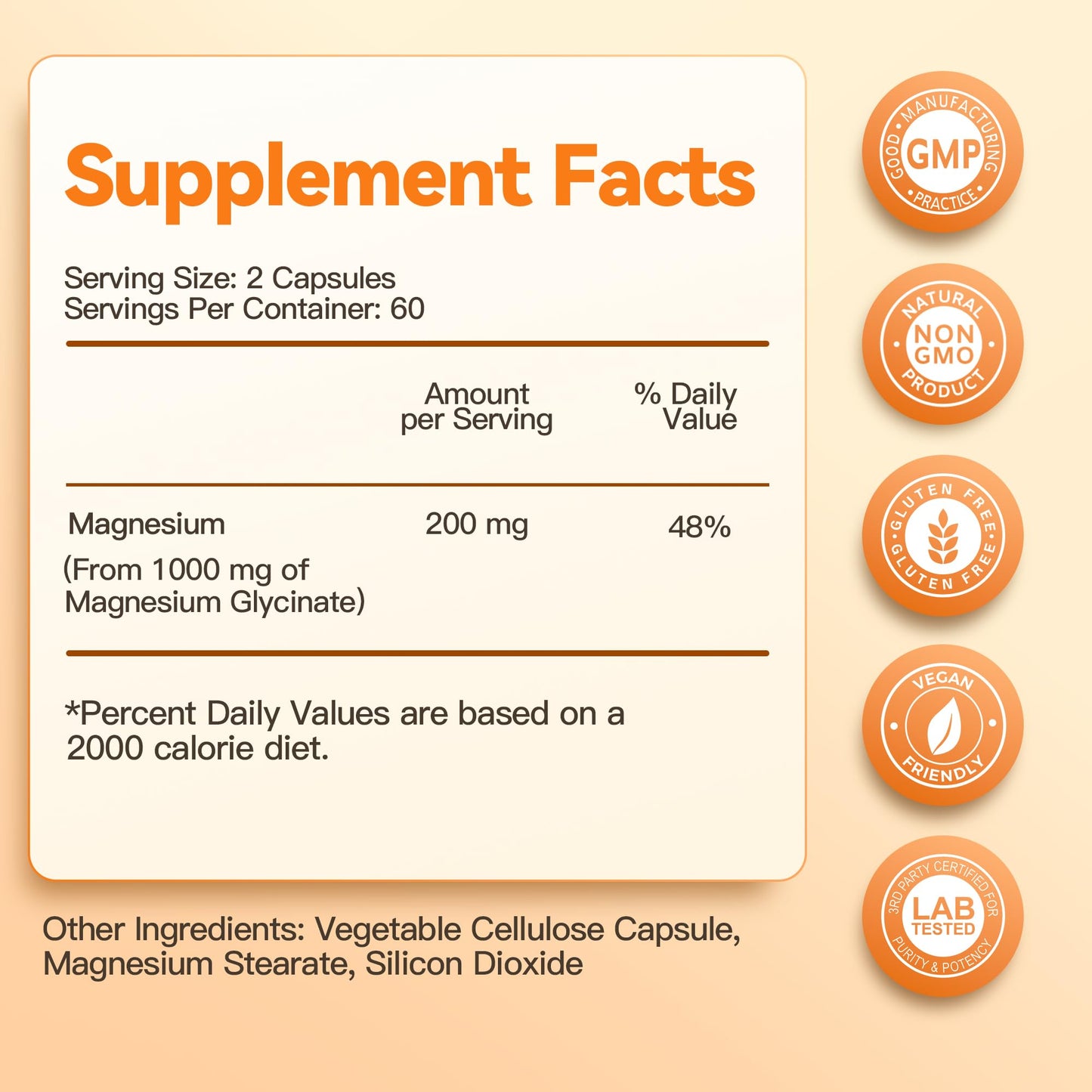 Nature Echo Magnesium Glycinate Supplement Capsules 120 Count