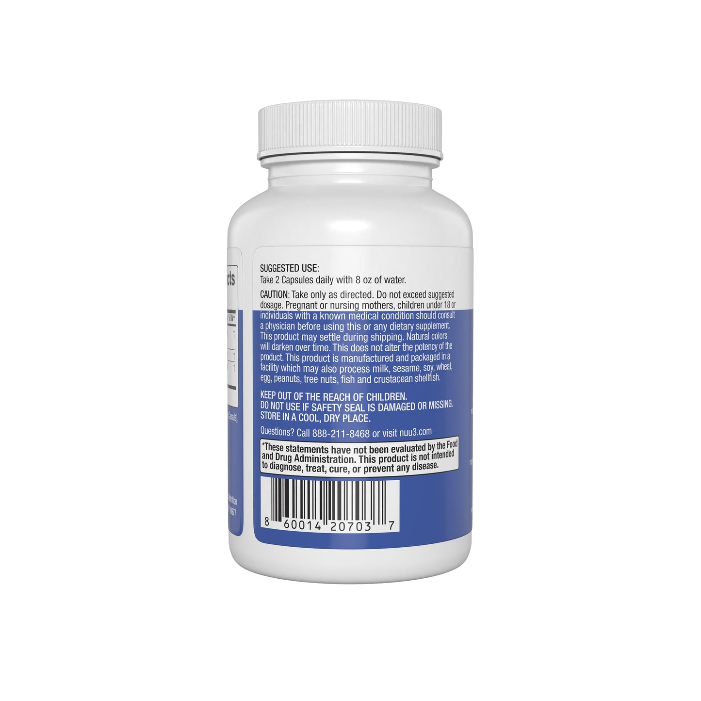 NUU3 GLP365 Natural GLP-1 Support Supplement with Berberine, Fucoxanthin, Akkermansia for Appetite, Blood Health & Cravings Control – Non-GMO, Keto Friendly, 60 Capsules