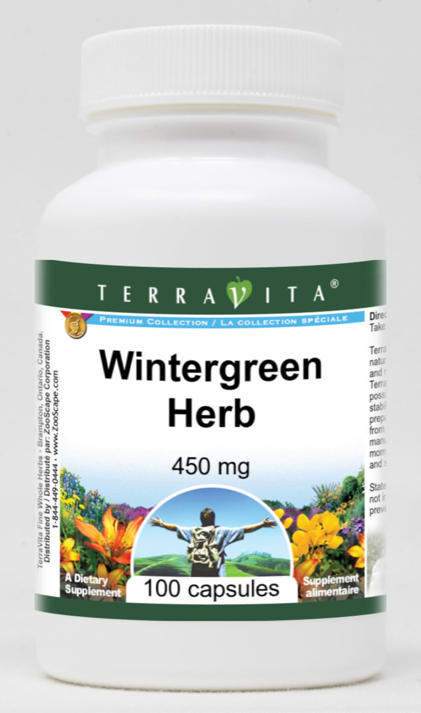 Terravita Wintergreen Herb 450 mg Capsules, 100 Count