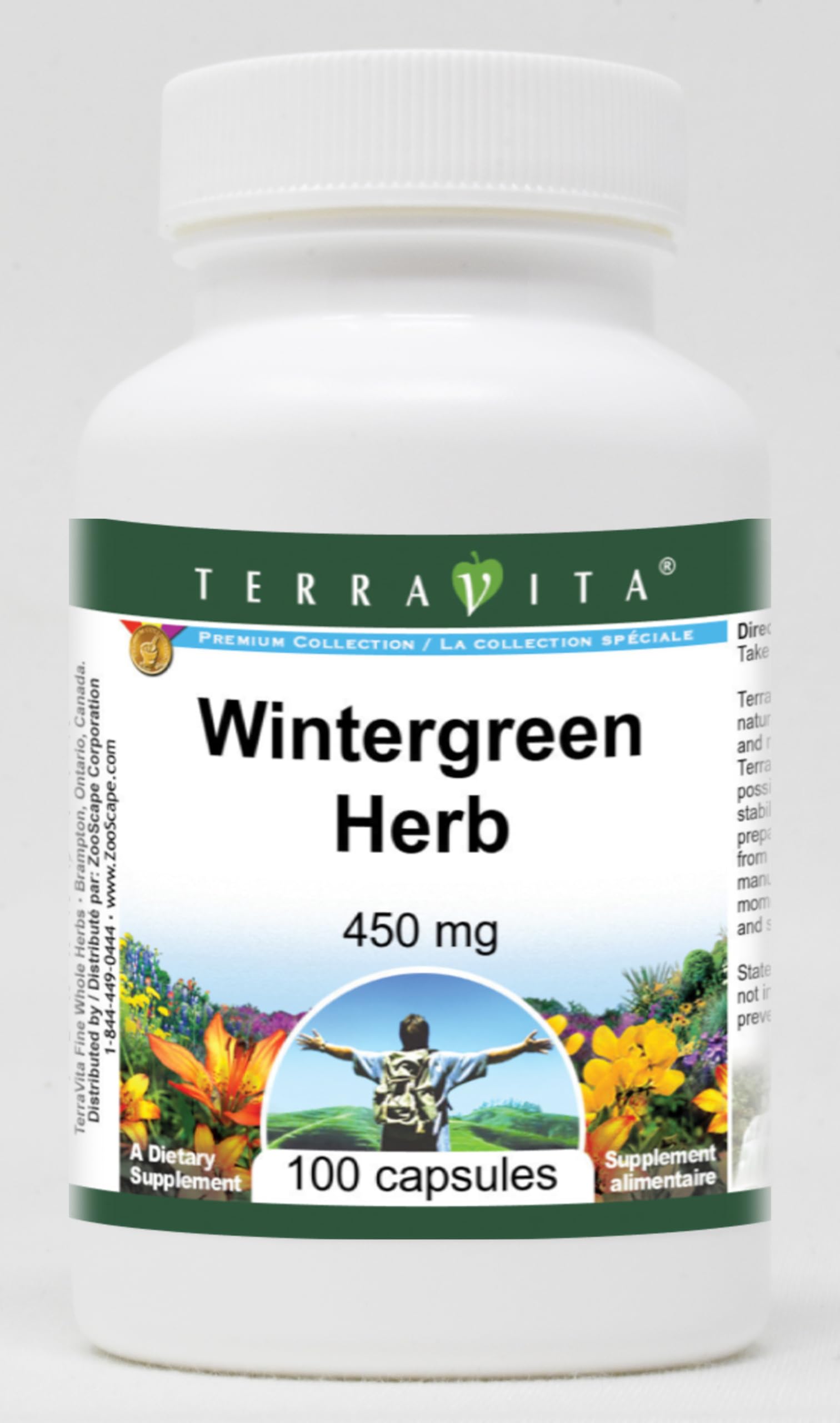Terravita Wintergreen Herb 450 mg Capsules, 100 Count