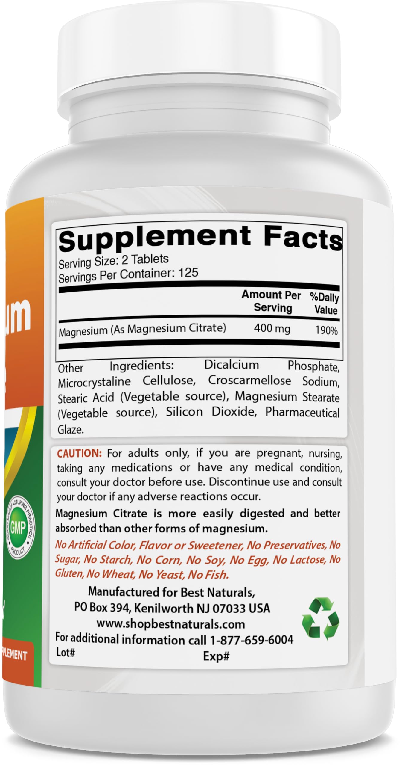 Best Naturals Magnesium Citrate Tablet 250 Tablets
