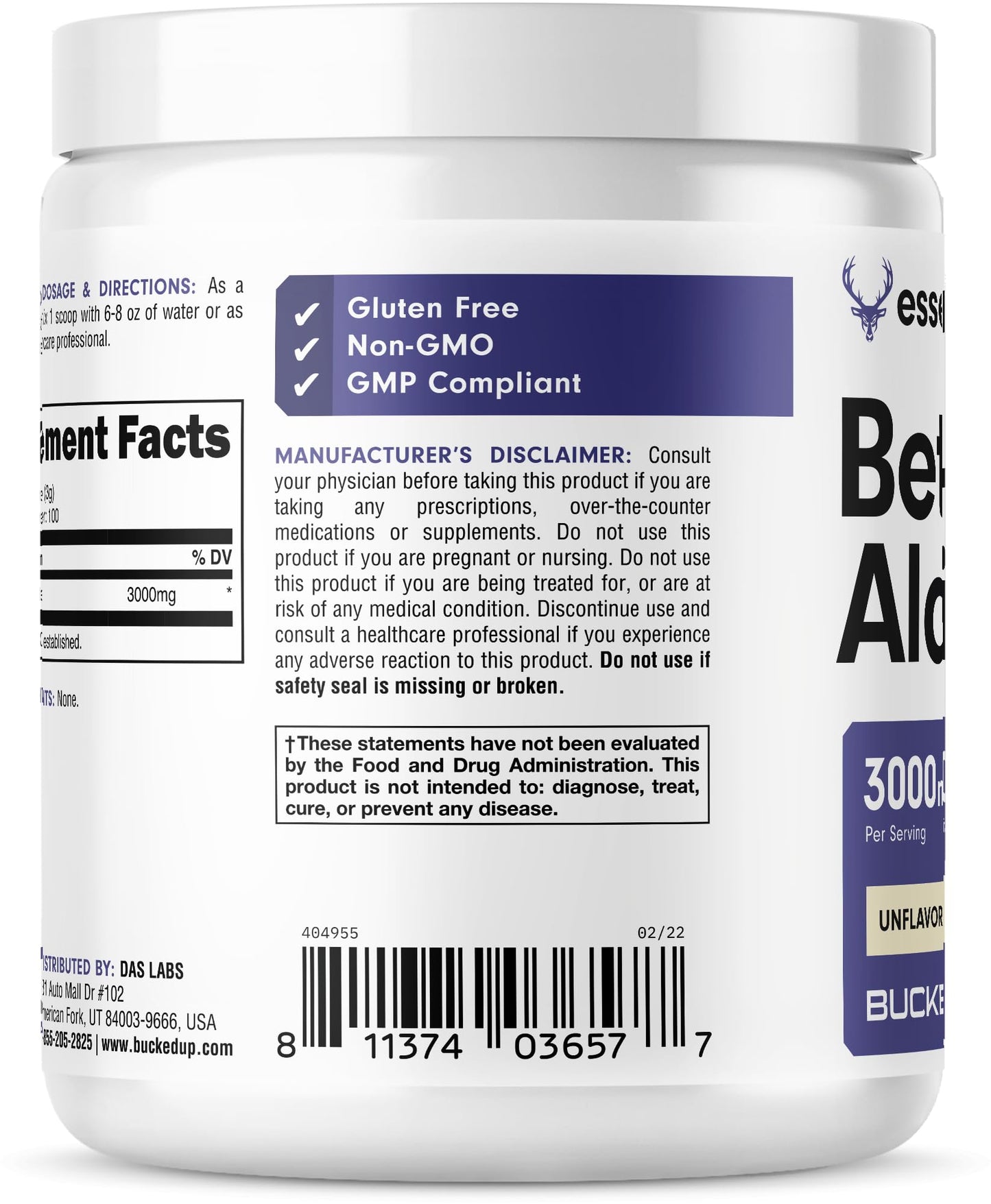 Bucked Up Beta Alanine 300mg Powder, 10.6 Ounce