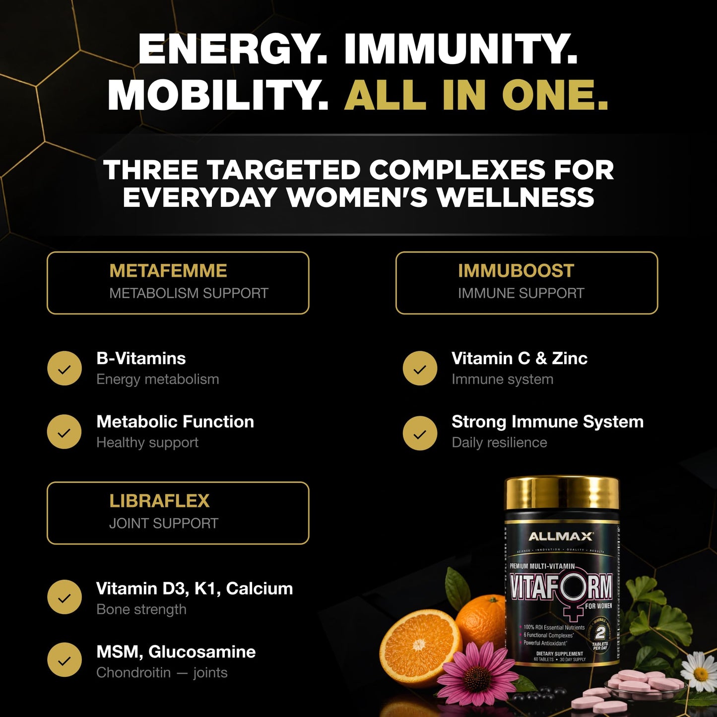 ALLMAX Vitaform Multivitamin Tablets for Women, 60 Tablets