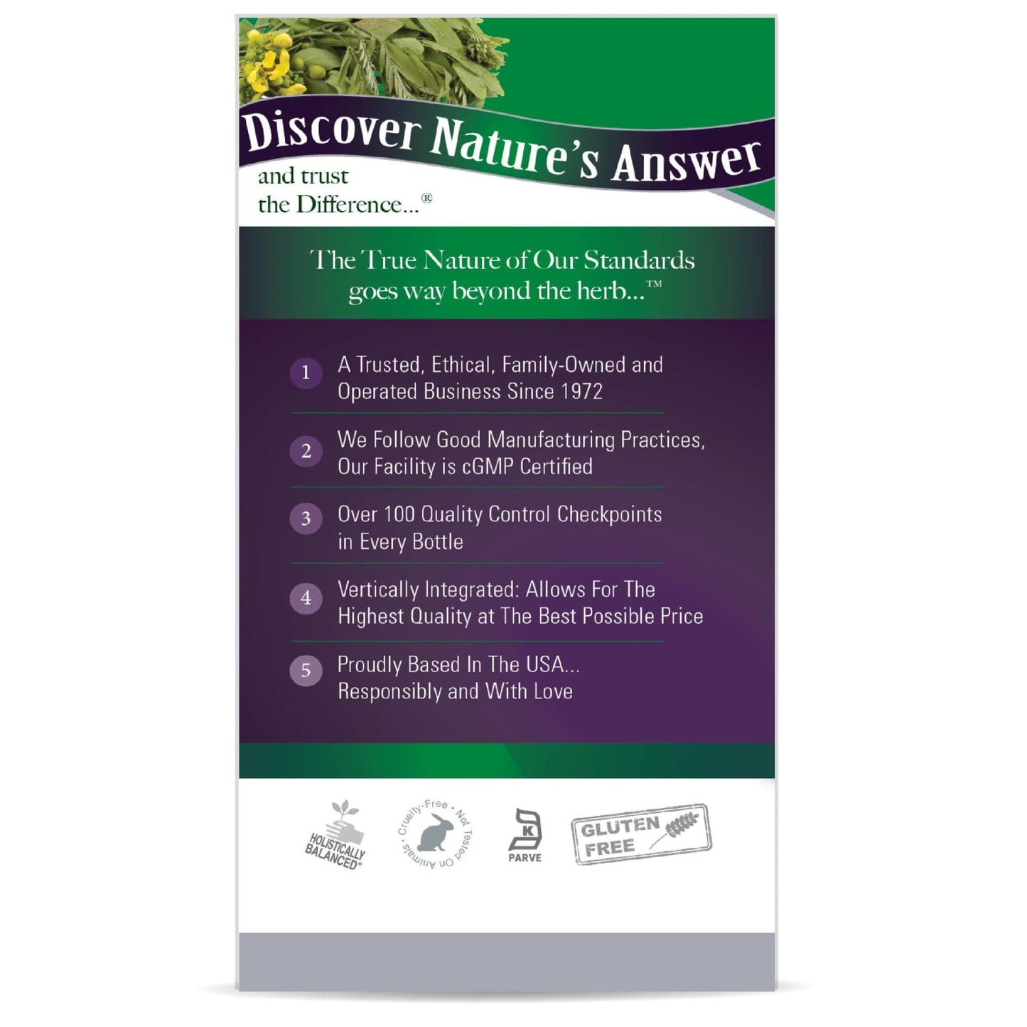 Nature's Answer Senna Leaf Vegetarian Capsules 90 Count