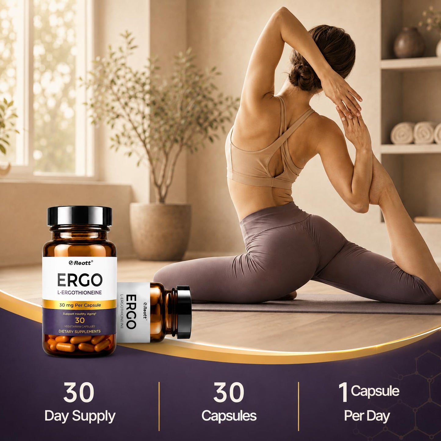 REOTT Ergothioneine Capsules, 30 Count