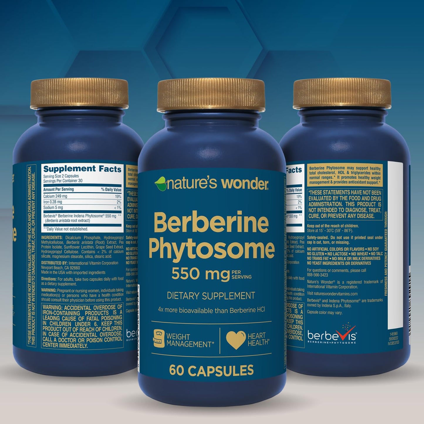 Nature's Wonder Berberine Phytosome 550 mg Capsule 60 Count