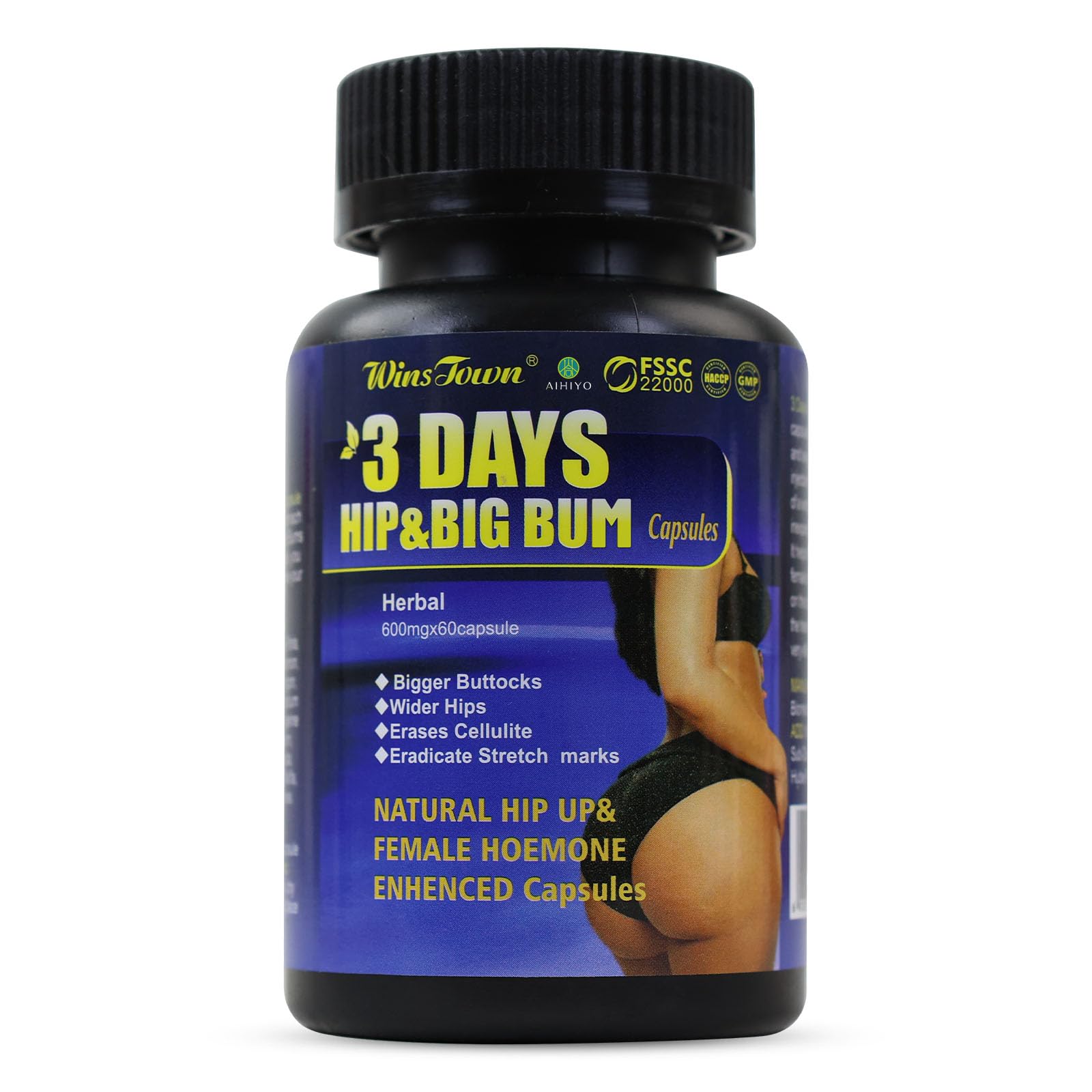 AIHIYO 3 Days Hip Enhance Capsules, 60 Count