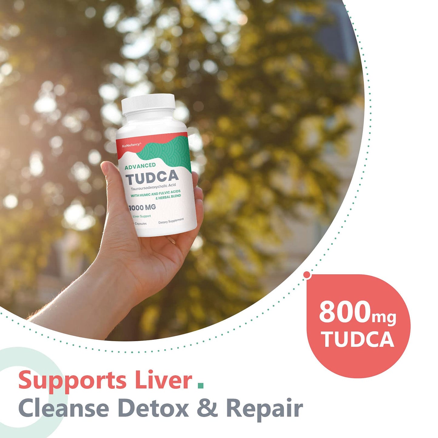 KoNefancy TUDCA Liver Supplements 1000 mg Capsule, 60 Count