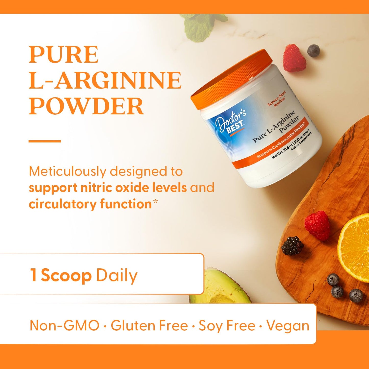 Doctor's BEST Pure L-Arginine Powder 10.6 oz