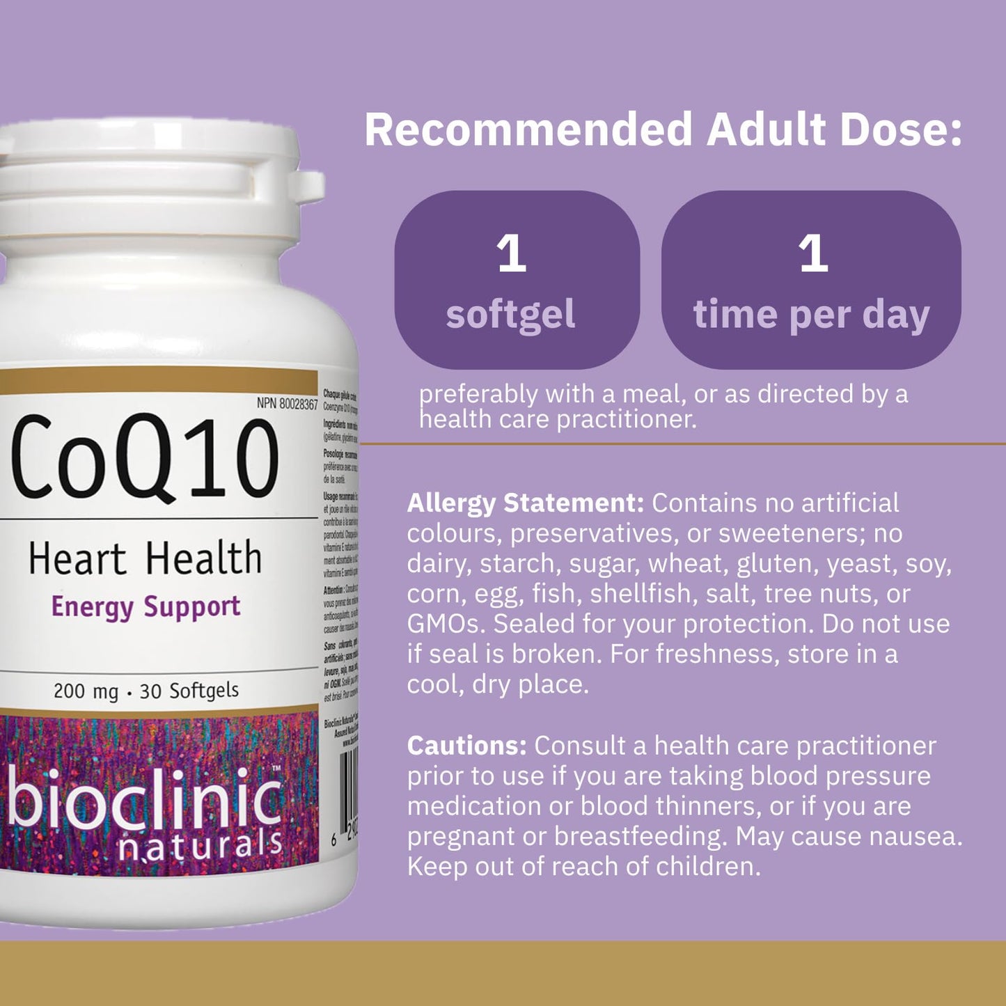 Bioclinic Naturals CoQ10 200 mg Softgels 30