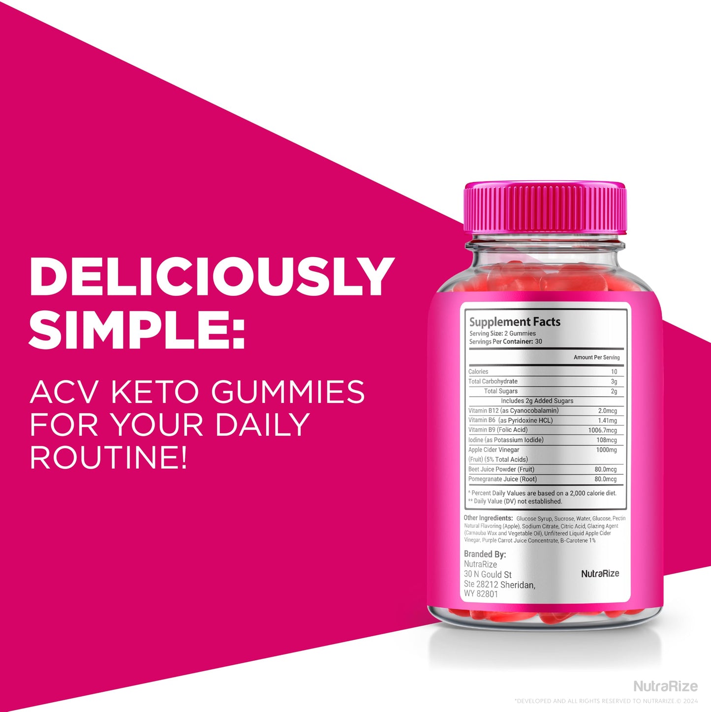 NutraRize Keto Lite Trim ACV Gummies 120 Gummies